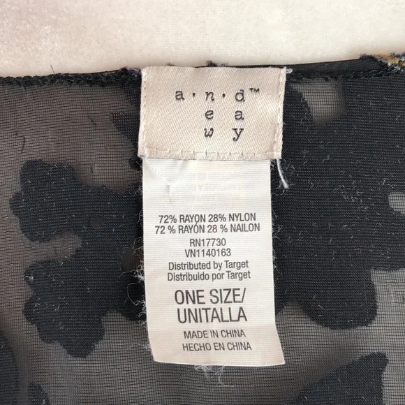 A New Day Kimono Sheer Velvet Velour Accent One Size - Picture 8 of 8